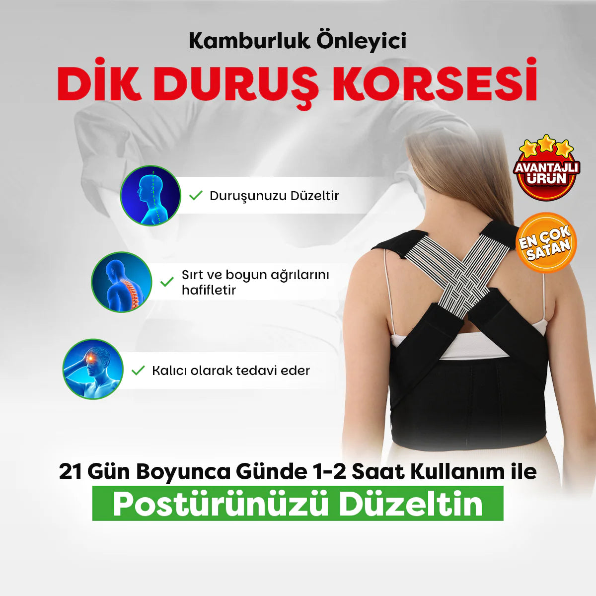 Ayarlanabilir Dik Duruş Korsesi | Korsez